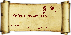 Zárug Mahália névjegykártya